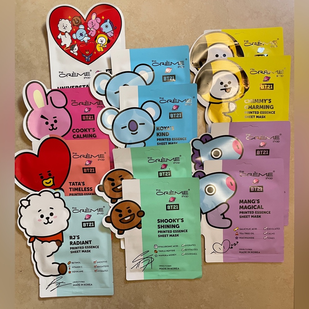 12 Count - The Creme Shop BT21 Sheet Mask Bundle